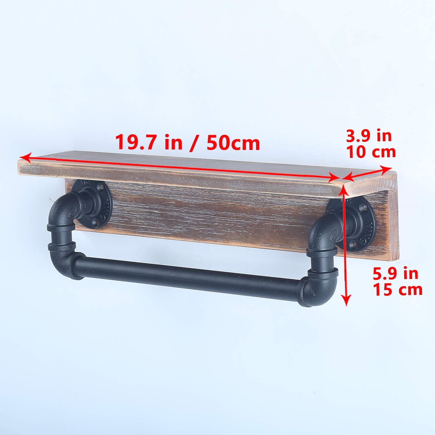 Mbqq Industrial Pipe Shelf,Rustic Wall Shelf With Towel Bar,20'' Farmhouse Towel Racks For Bathroom,Floating Shelves Wall Mounte